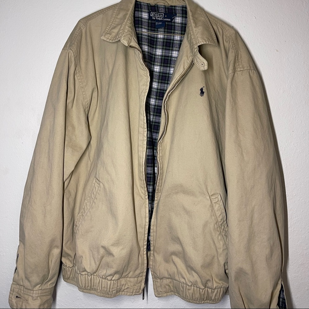 Polo Ralph Lauren Khaki and Plaid Flannel Lined Lightweight
Jacket Size L